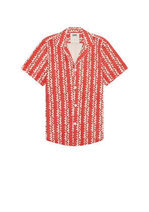 OAS Scribble Cuba Net Shirt in Red. Size L. Also in XL/1X.