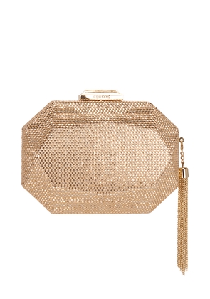 olga berg Tilly Hotfix Clutch in Metallic Gold.