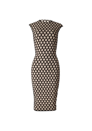 Alexander McQueen Pre-Owned 2013 intarsia-knit honeycomb midi dress - Neutrals