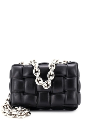 Bottega Veneta Pre-Owned Cassette Chain Padded Maxi Intrecciato Leather crossbody bag - Black
