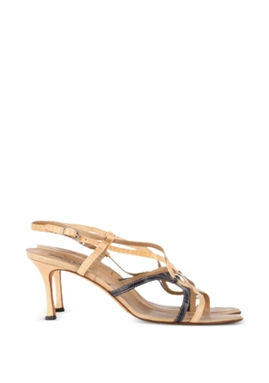 Manolo Blahnik snakeskin-print strappy sandals - Neutrals