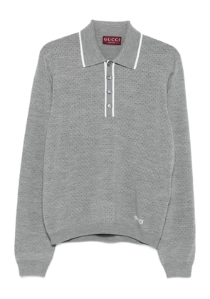 Gucci perforated polo shirt - Grey