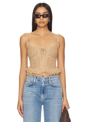 MAJORELLE Taissa Corset Top in Neutral. Size L. Also in M.
