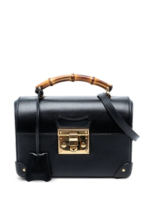 Gucci Pre-Owned 2016-2025 Small Leather Bamboo Padlock satchel - Black