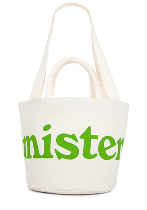 Mister Green Round Grow Pot Small Tote Bag in Cream.