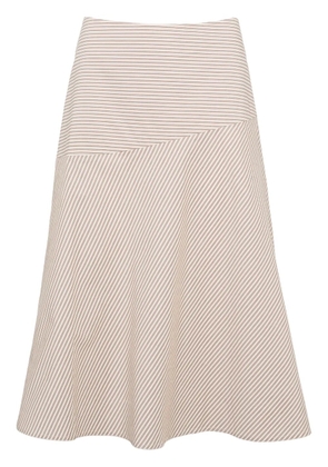 Yves Salomon cotton A-line skirt - Brown