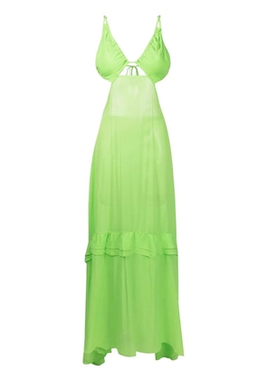 Amir Slama cut-out semi-sheer maxi dress - Green