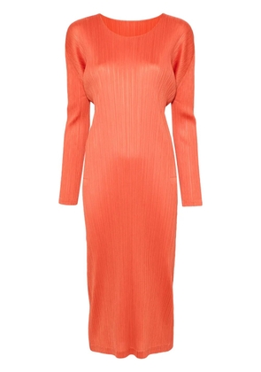 Pleats Please Issey Miyake plissé midi dress - Orange