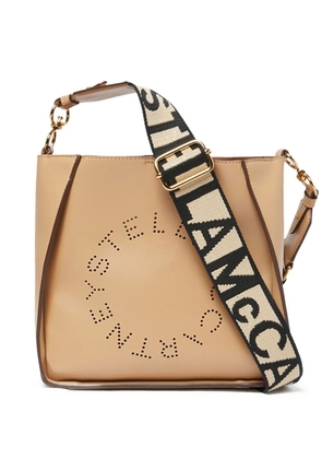 Stella McCartney perforated-logo shoulder bag - Neutrals