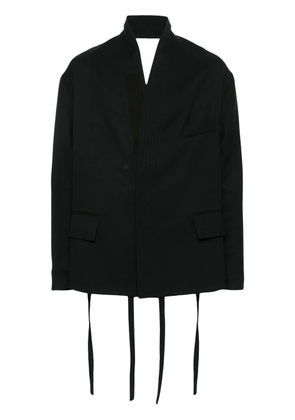 MORDECAI stripe-embellished robe coat - Black