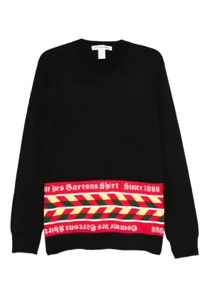 Comme Des Garçons Shirt geometric-pattern crew-neck sweater - Black