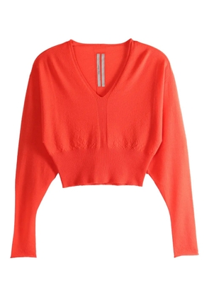 Rick Owens V-neck ribbed sweater - Orange