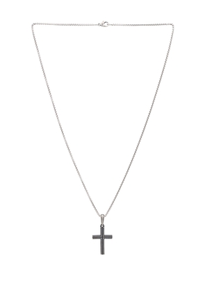 MIRANDA FRYE Cross Pendant 22 Necklace in Metallic Silver.