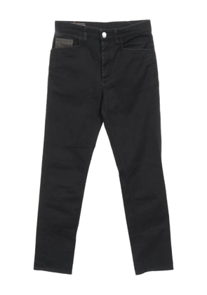 Hermès Pre-Owned 2010 leather-trim jeans - Black