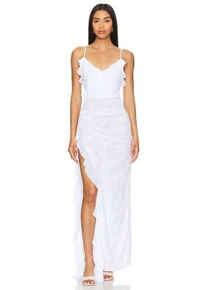 NBD Anila Maxi Dress in White. Size L. Also in M, S, XS, XXS.