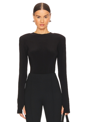 Norma Kamali Shoulder Pad Top in Black. Size M. Also in L, S, XL, XS.