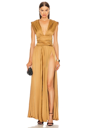 Michael Costello x REVOLVE Hayward Gown in Metallic Gold. Size S. Also in XS.