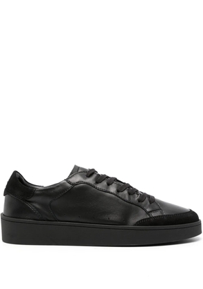 Canali suede-panel leather sneakers - Black