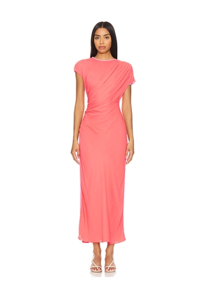 L'Academie by Marianna Bardot Midi Dress in Coral. Size L. Also in M, S, XXS.
