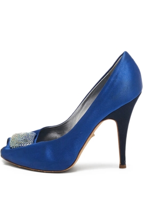 Giuseppe Zanotti Vintage pre-owned 110mm satin peep-toe pumps - Blue