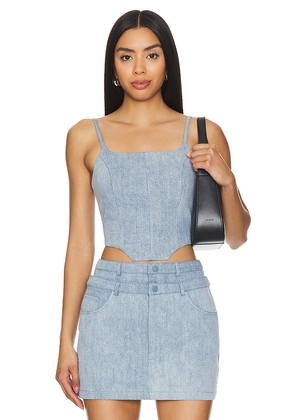 Nonchalant Label Bea Crop Top in Denim-Light. Size XL. Also in L.