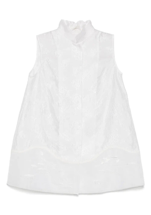 SHIATZY CHEN Mandarin-collar jacquard vest jacket - White
