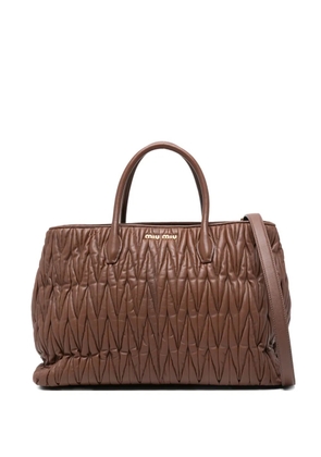 Miu Miu matelassé tote bag - Brown