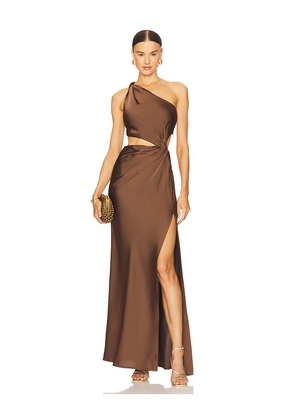 MISHA Kristin Gown in Brown. Size L. Also in M, S, XL, XS, XXS.