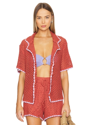 MINKPINK Carver Top in Rust. Size M. Also in S, XL/1X.