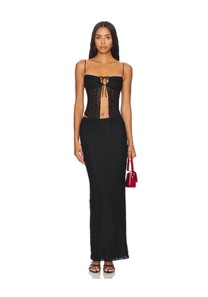 MORE TO COME Lali Maxi Skirt Set in Black. Size L. Also in M.