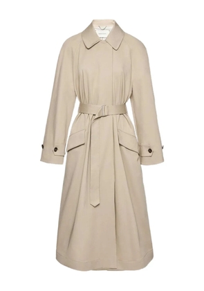 Magda Butrym flap pocket belted gabardine coat - Neutrals