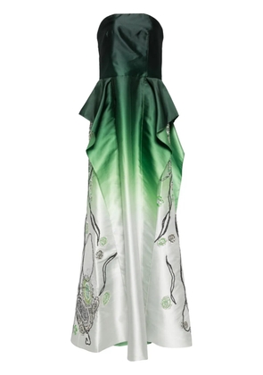 Saiid Kobeisy gradient-effect taffeta strapless dress - Green