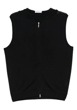 Gran Sasso hooded zip-up cardigan - Blue