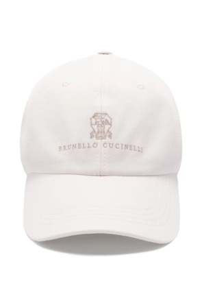 Brunello Cucinelli logo-embroidered peak cap - White