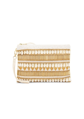 Nikki Beach La Plage Bag in Metallic Gold.