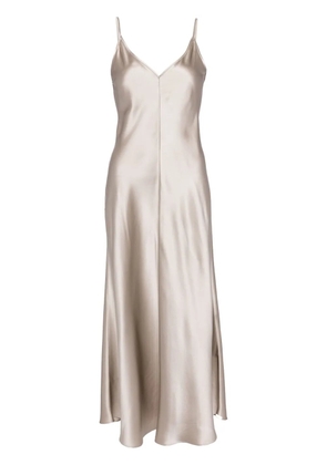 VOZ V-neck slip silk dress - Neutrals