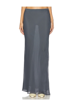 LIONESS Endless Maxi Skirt in Grey. Size L. Also in XXS, XS, S, M, XL.