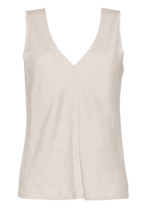 VOZ V-neck seam-detailing top - Neutrals