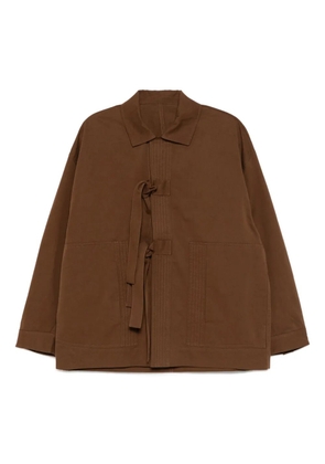 CROQUIS cotton tie-fastening jacket - Brown