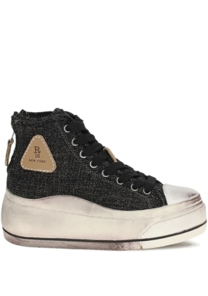 R13 zip-detail platform sneakers - Black