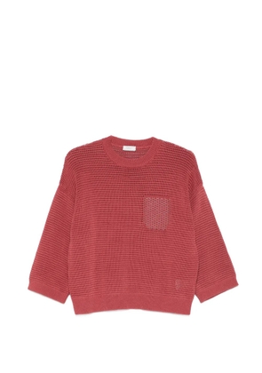Peserico square-detail sweater - Red