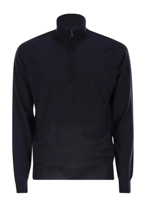 John Smedley high-neck zip sweater - Blue