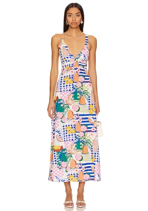 MINKPINK Al Fresco Midi Dress in Multi. Size L. Also in M, S, XL, XS.