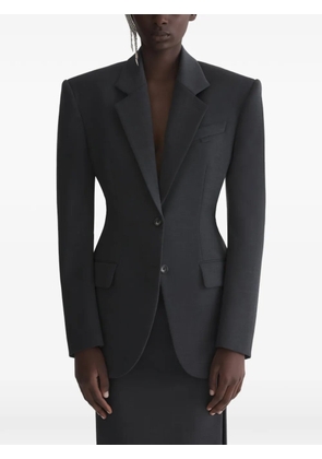 Mugler padded shoulder jacket - Grey