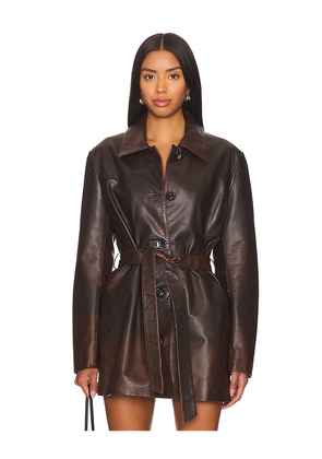 LAMARQUE Marlowe Coat in Brown. Size L. Also in M, S.