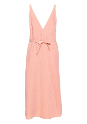 Forte Forte belted linen wrap dress - Pink