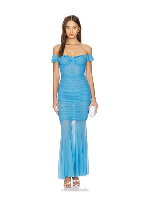 MAJORELLE Khalyla Gown in Blue. Size L. Also in S.