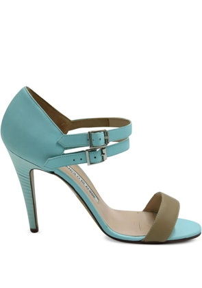 Manolo Blahnik leather heeled pumps - Blue