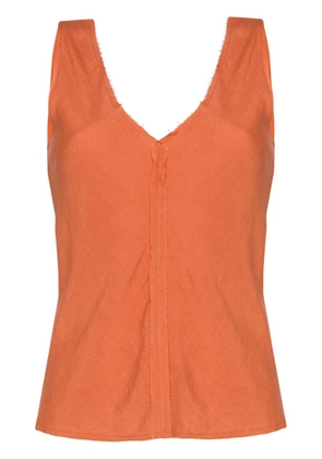 VOZ V-neck seam-detailing top - Orange
