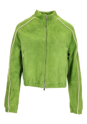 LA ROSE suede zip-up jacket - Green